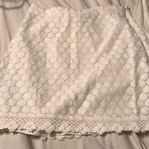 White Mini Crochet Skirt